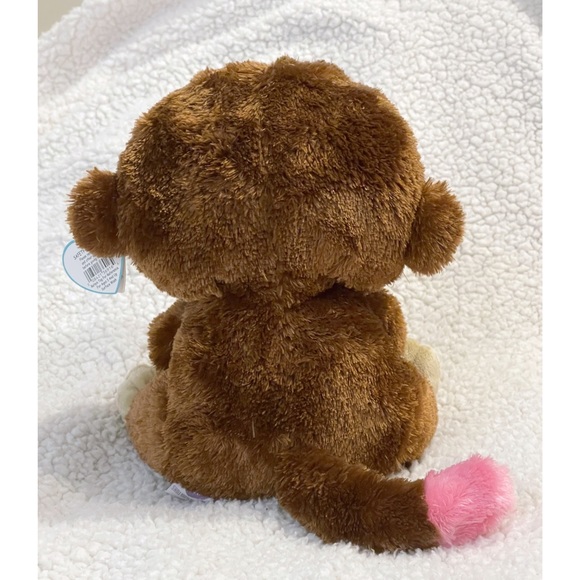 NWT Rare TY Beanie Boo Casanova Monkey Plush Medium 9" Pink Heart Valentine - Picture 2 of 3